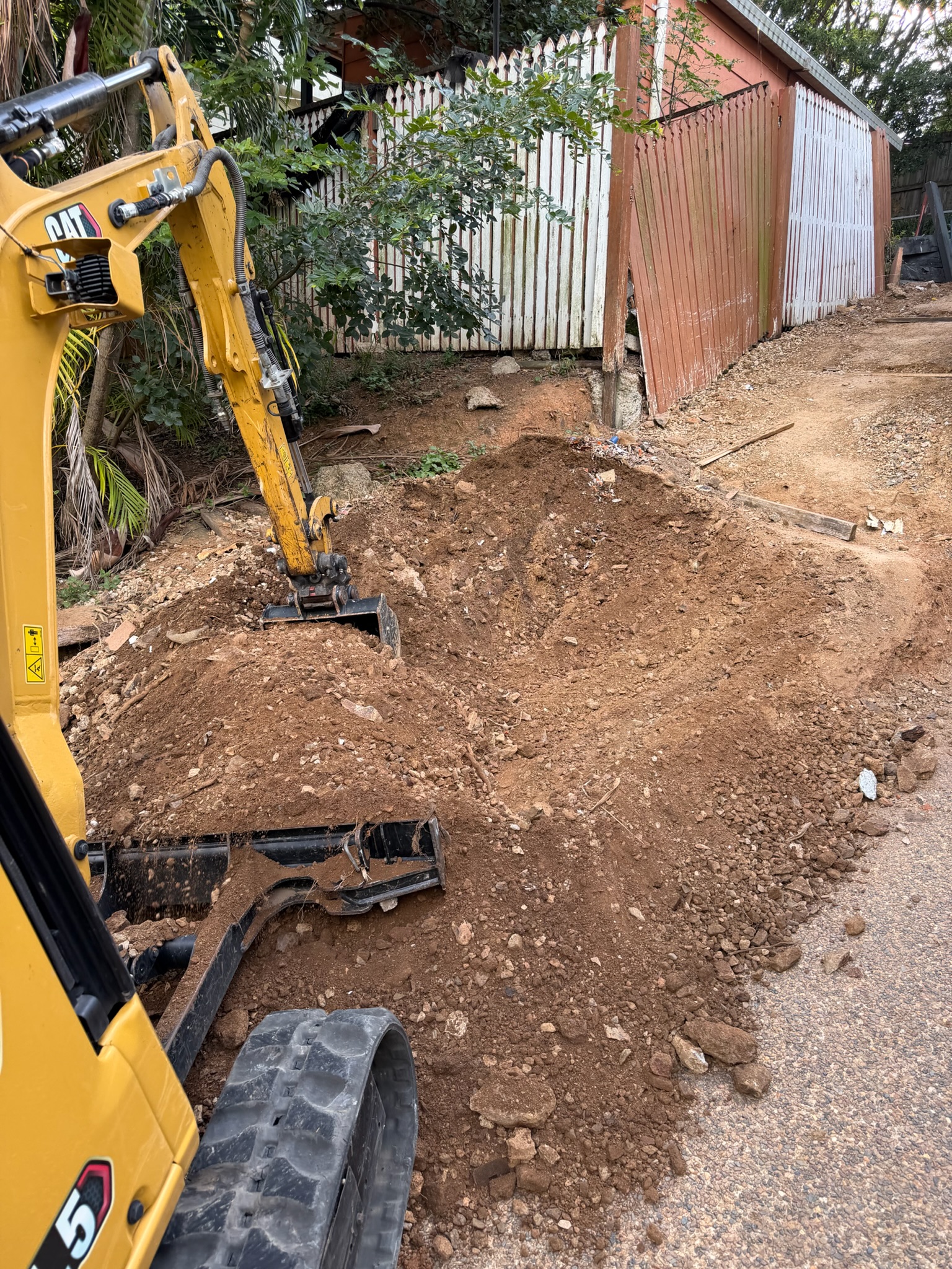 Retaining wall footing excavation